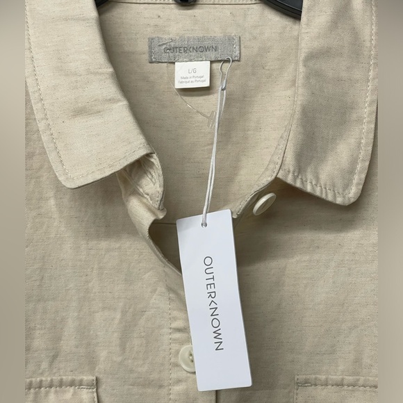 Outerknown women’s S.E.A. organic cotton jumpsuit beige size large short sleeve - Picture 5 of 9